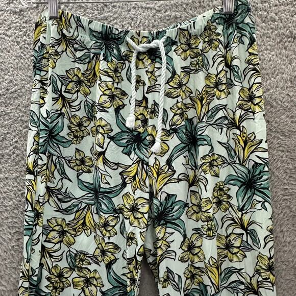 Beach Riot Women's Medium Floral Pants Wide Straight Leg Casual Tropical Summer - Picture 2 of 12